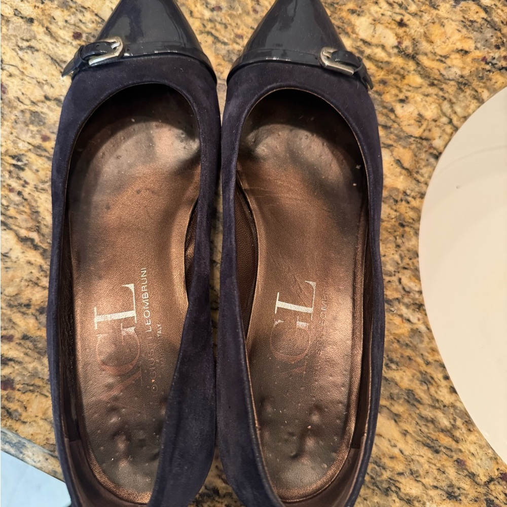 AGL Dark Blue Patent Leather Heels